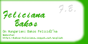 feliciana bakos business card